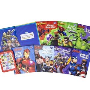 Marvel Avengers and Spider-Man Kids Book Set - Red, Blue, Green